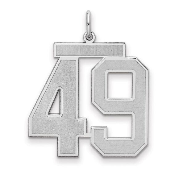Sterling Silver Jersey Collection Large Number 49 Pendant